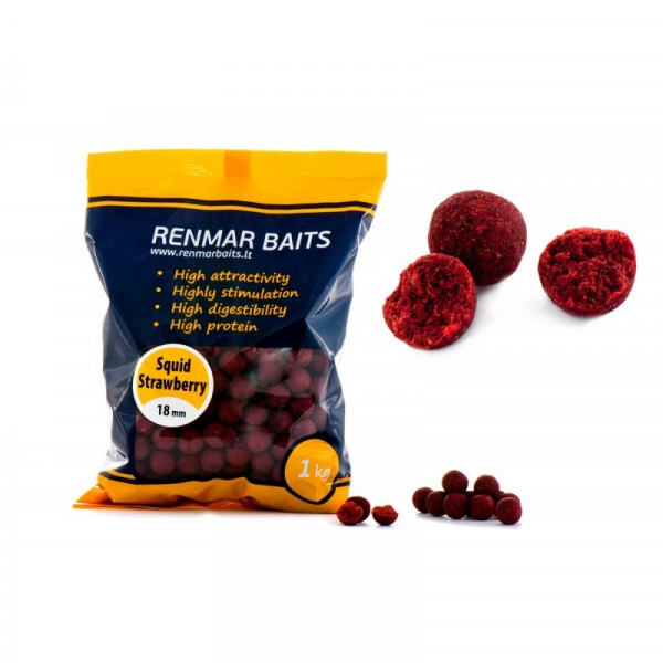 RENMAR BAITS Squid Strawberry Boiler 1кг-Renmar Baits