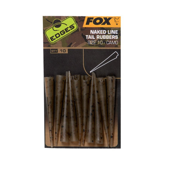 Gumelės Fox Edges Camo Naked Line Tail Rubbers Size 10-Fox
