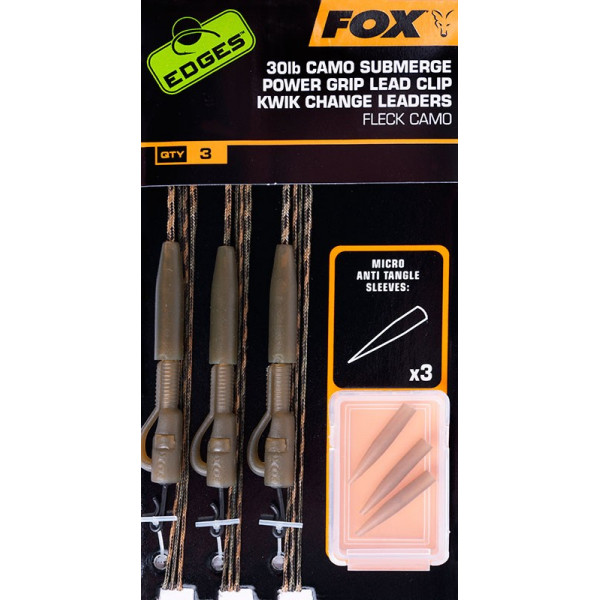 Pavadėlis Fox Submerge Camo Power Grip Lead Clip Kwik Change 30lb-Fox