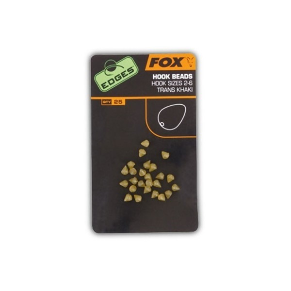Kabliuko Gumelės Fox EDGES™ Hook Bead Size 7-10 Khaki-Fox