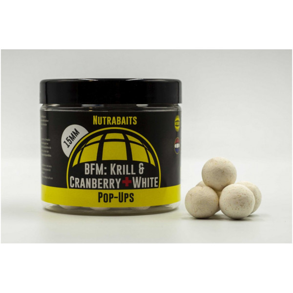 Boiliai Nutrabaits СРОК ГОДНОСТИ POP UP BFM Krill & Cranberry + Whites-Nutra Baits