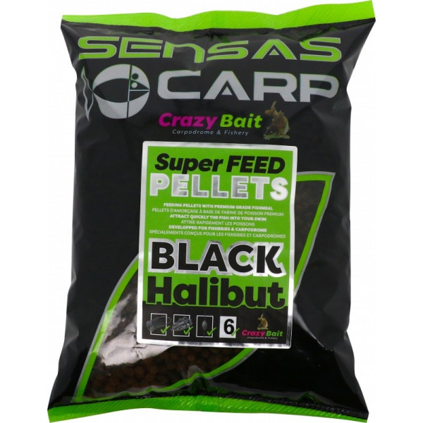 Sensas Paletes Pellet Super Feed Black Hiibut 700 g-Sensas