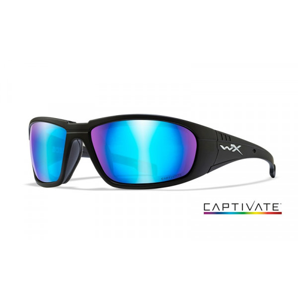Wiley X BOSS Captivate Blue Mirror Matte Black Frame-Wiley X