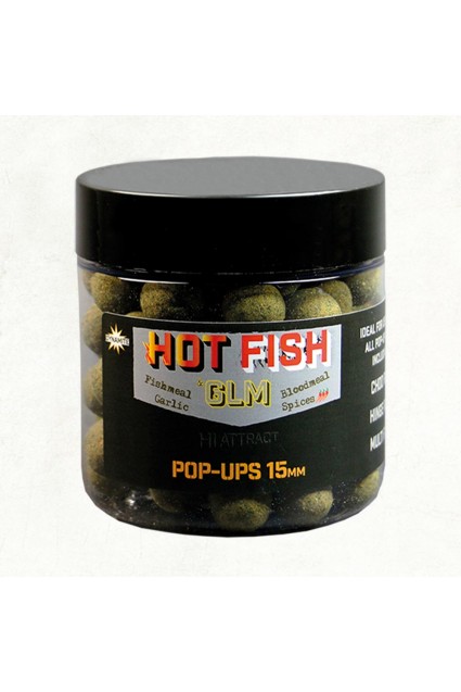 Plaukiantys Boiliai Dynamite Hot Fish & GLM Foodbait Pop Ups