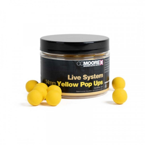 Plaukiantys boiliai CCMOORE Live System Yellow Pop Ups-CCMOORE