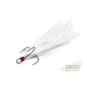 Delphin B!RD Hook TRIPLE / 3pcs Size 10 White Feathers