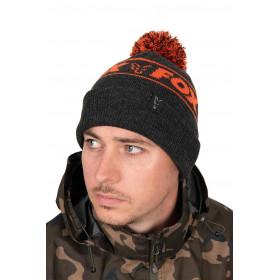 Žieminė Kepurė Fox Collection Bobble Hat Black&Orange