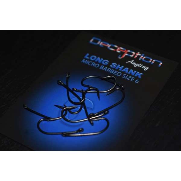 Micro Barbed Hooks LONG SHANK Deception Angling-