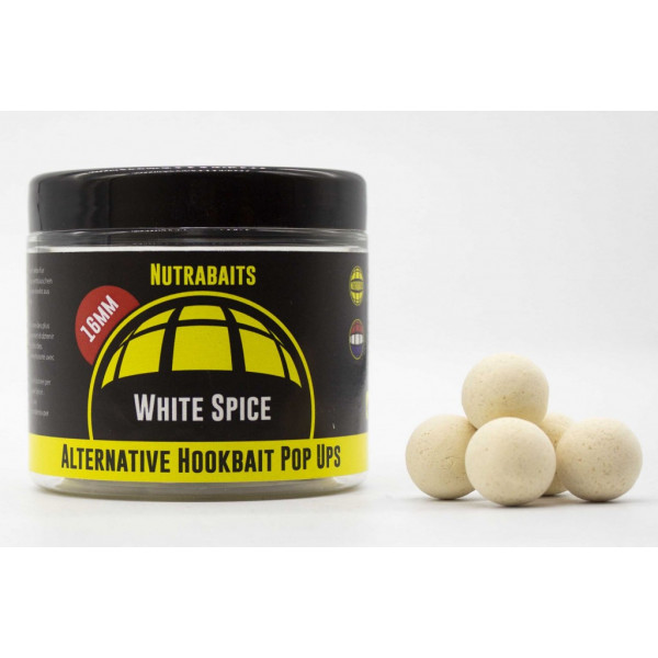 Plaukiantys Boiliai Nutrabaits White Spice Pop-Ups-Nutra Baits